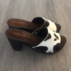 Jeffery Campbell Cow Print Wooden Heels